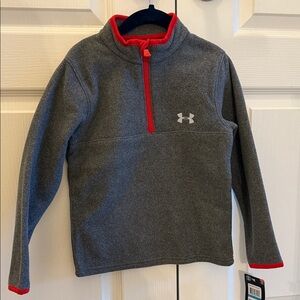 NWT Under Armour Gray and Red Quarter-zip Fleece 5